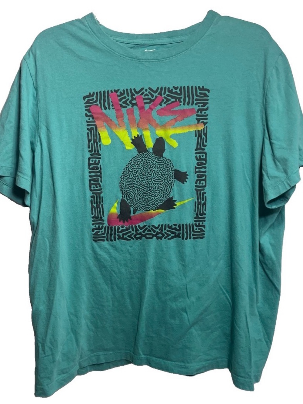 Nike Shirt Mens XL Blue Tee Turtle Hawaiian Tribal Animals Surfer Surf